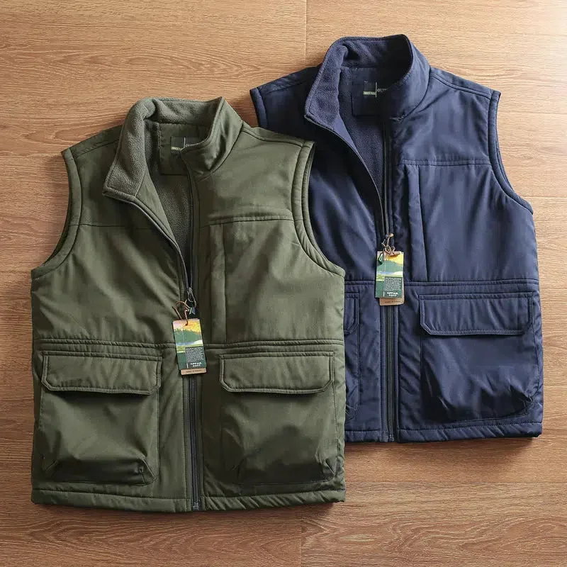 Outdoor Padded Velvet Vest Coat