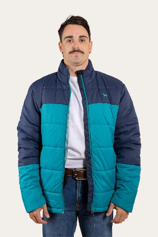 Overland Mens Puffer - Dark Navy / Teal