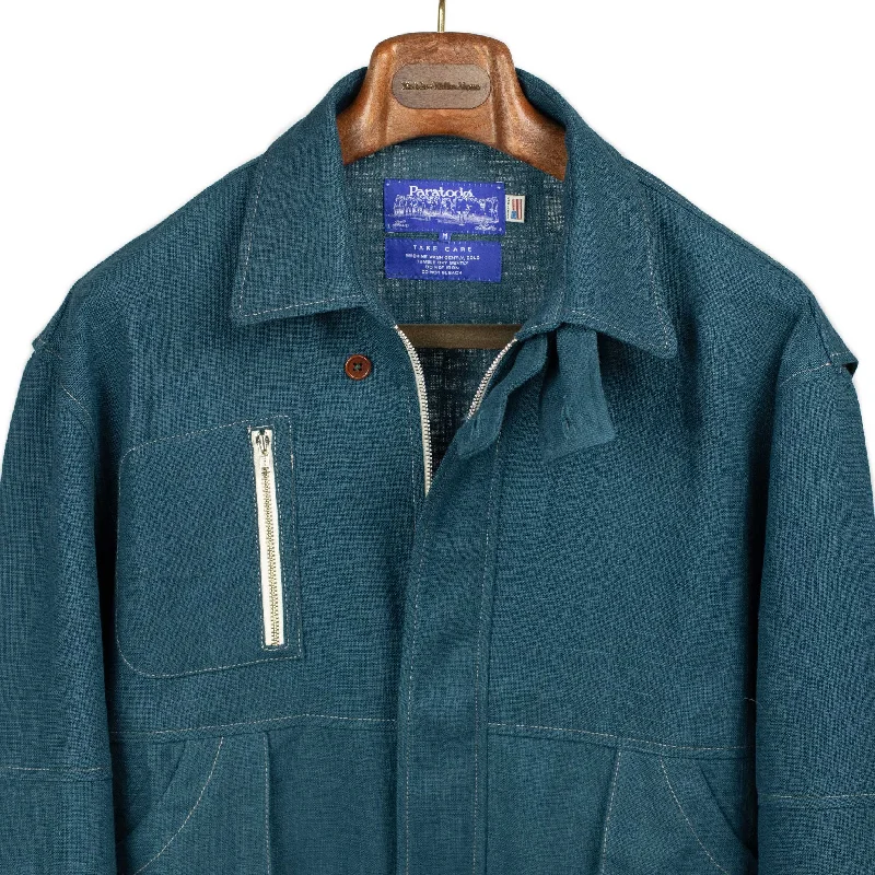 paratodo-pine-blouson-in-petrol-blue-linen-sack-cloth