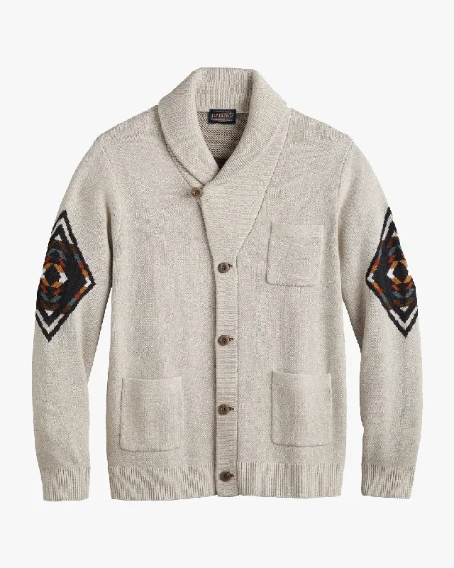 Pendleton Jacquard Shawl Sweater - Harding Sand