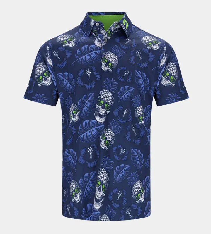 PINEAPPLE SKULLZ POLO - NAVY / LIME