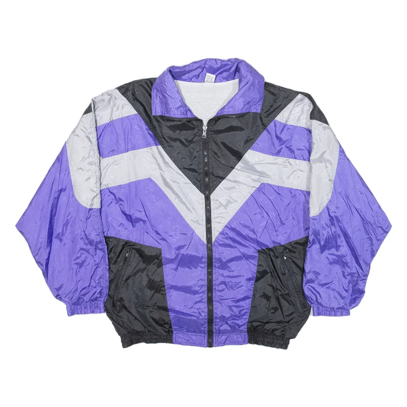 PLAYCREW Mens Shell Jacket Purple Nylon Colourblock M