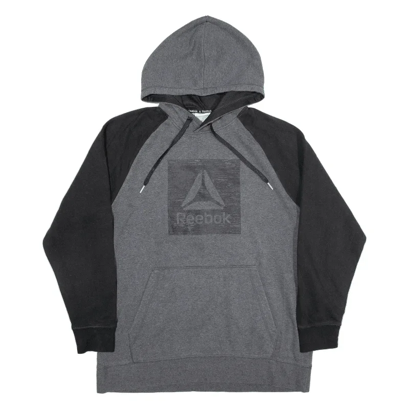 REEBOK Hoodie Grey Pullover Mens L