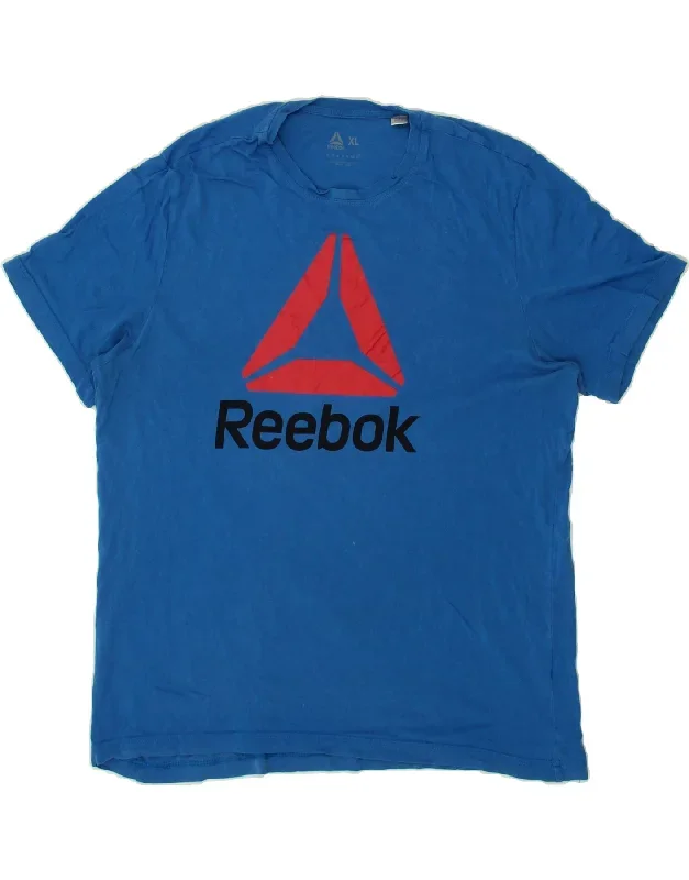 REEBOK Mens Graphic T-Shirt Top XL Blue