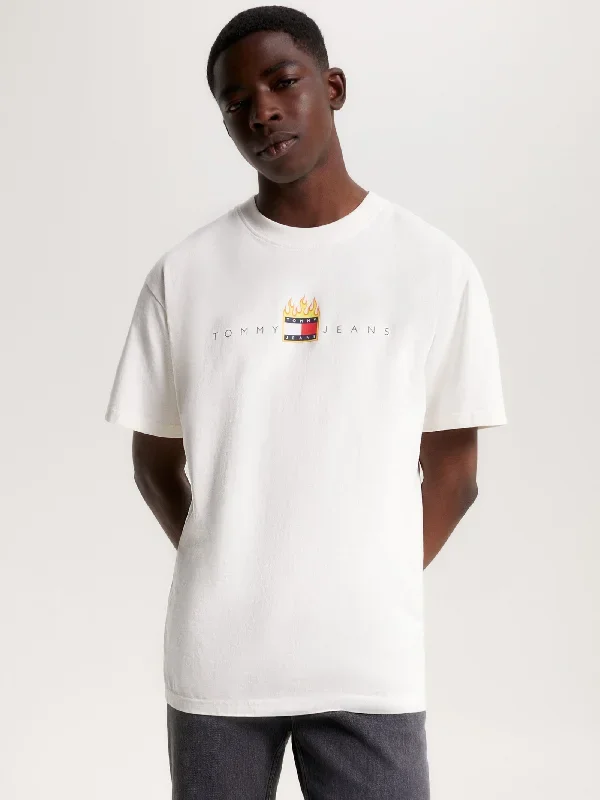 Relaxed Linear Fire Flag T-Shirt