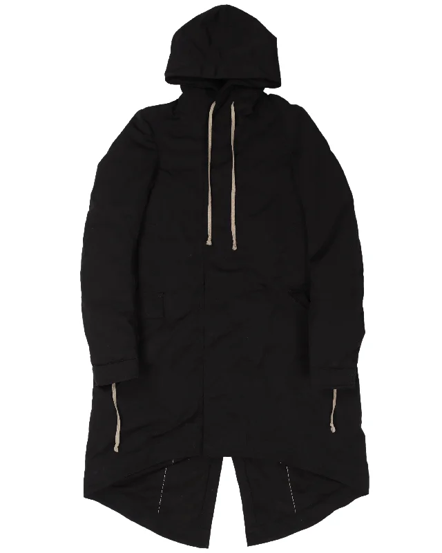 Padded Drawstring Parka Coat