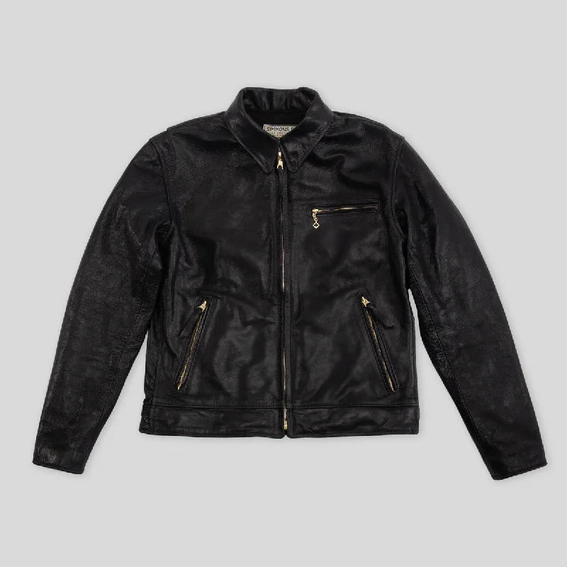 S&S x Simmons Bilt Two Lane Blacktop Horsehide Leather Jacket