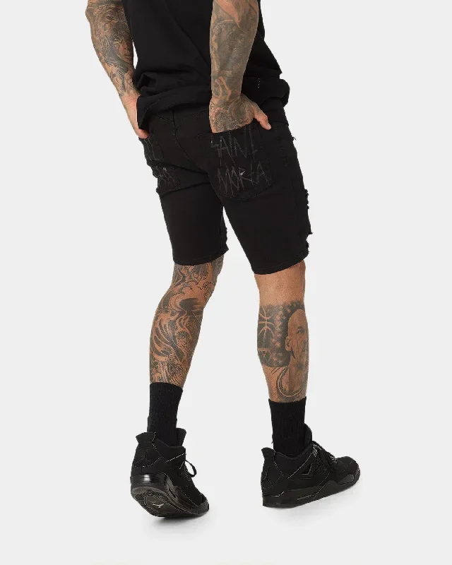 Saint Morta SM Thrashed Shorts Black