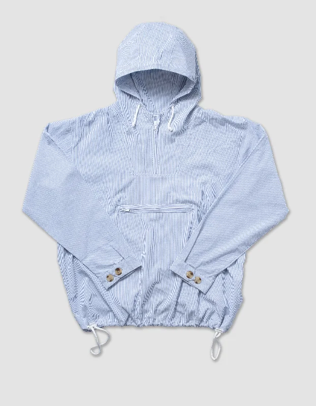 SEERSUCKER ANORAK- BLUE/WHITE