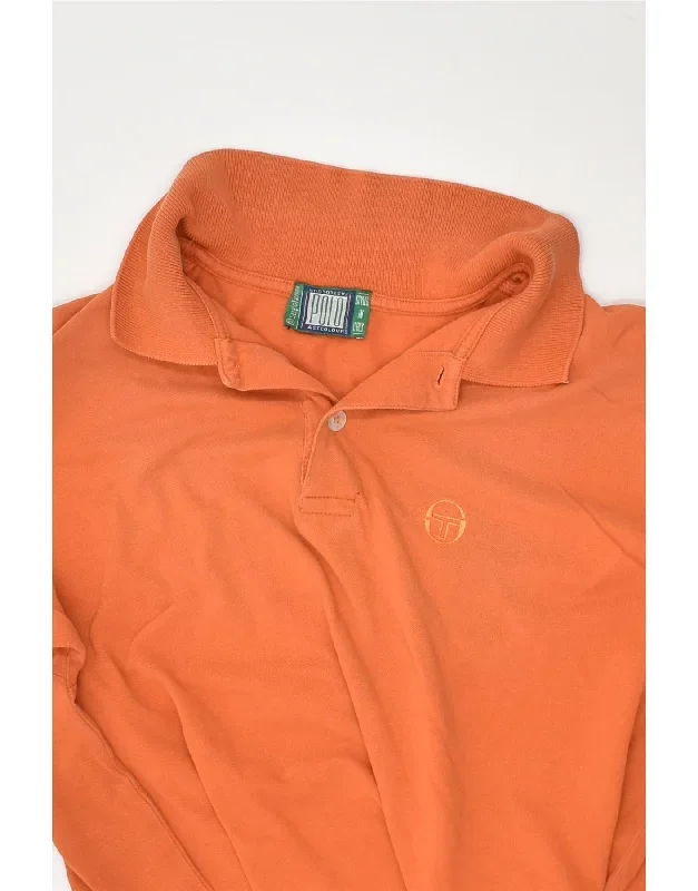 sergio-tacchini-mens-polo-shirt-medium-orange-cotton