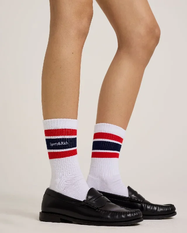 serif-logo-embroidered-socks-white-navy-bright-red