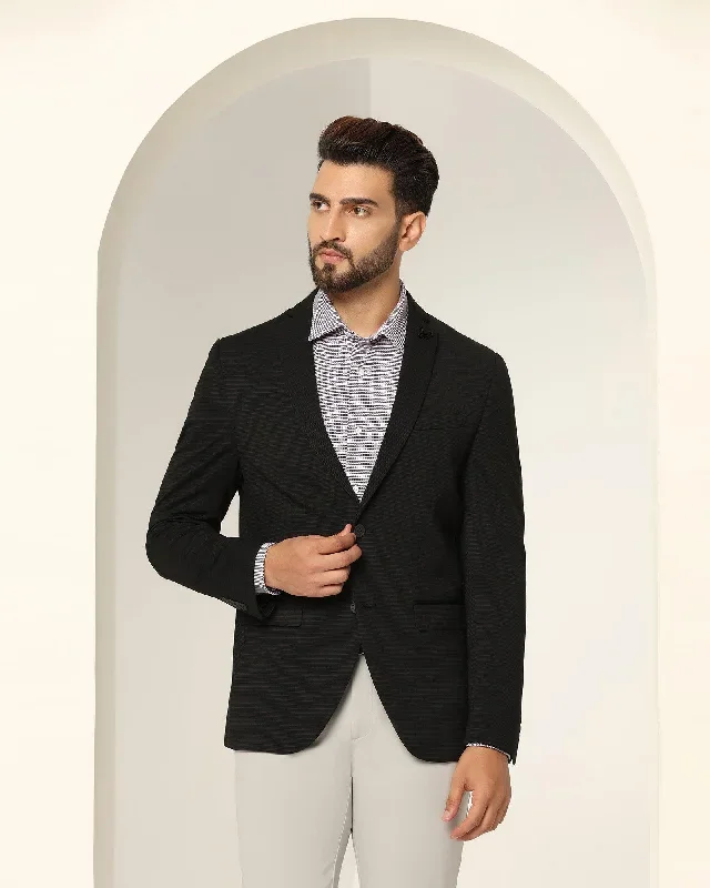 TechPro Formal Black Striped Blazer - Edson