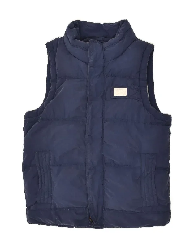 SUPERDRY Mens Academy Gilet Padded Gilet UK 40 Large Navy Blue Polyester