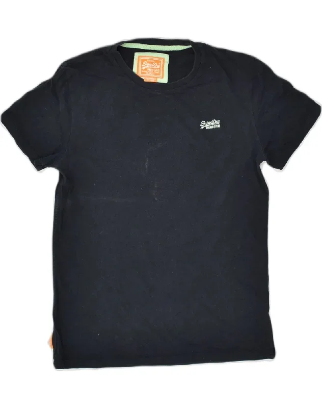 SUPERDRY Mens T-Shirt Top Large Navy Blue Cotton