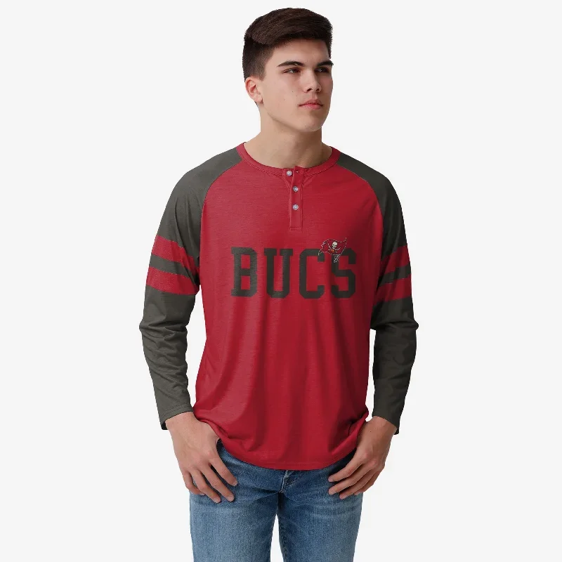 Tampa Bay Buccaneers Team Stripe Wordmark Long Sleeve Henley