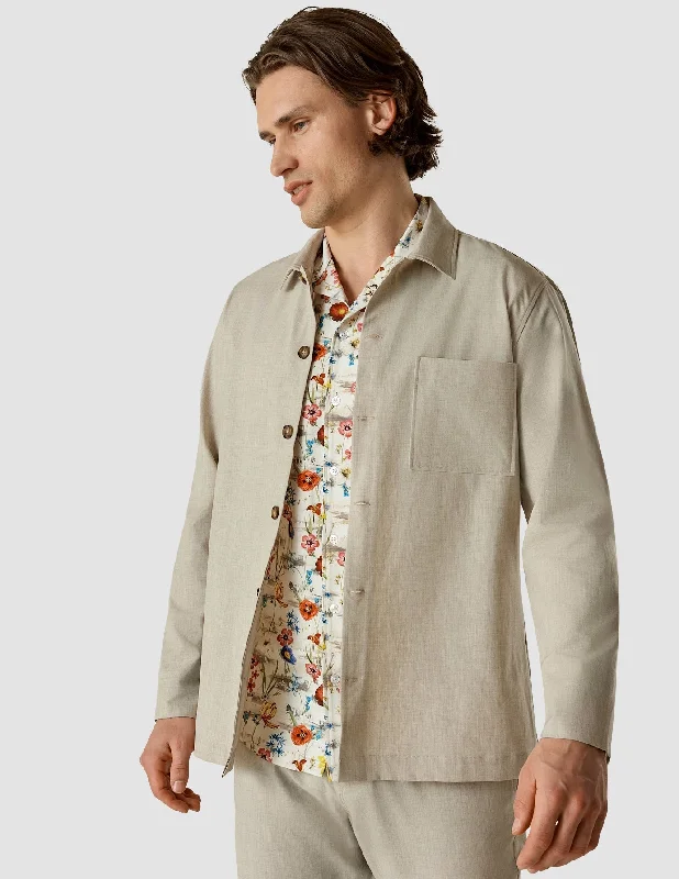 Tech Linen Overshirt Sandshell