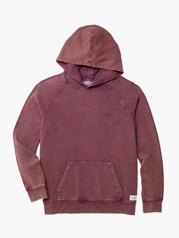 The Vintage-Wash Saltaire Hoodie | Burgundy