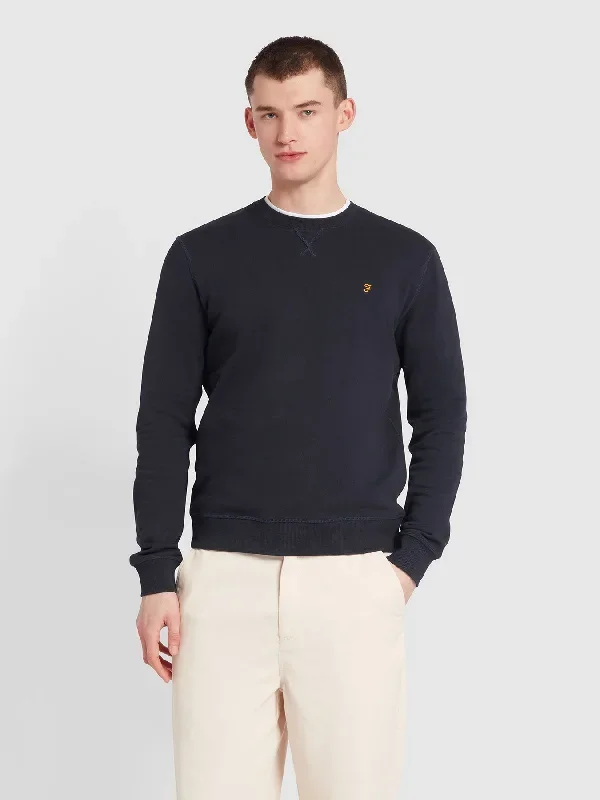 Tim Organic Cotton Crew Neck Sweatshirt In True Navy