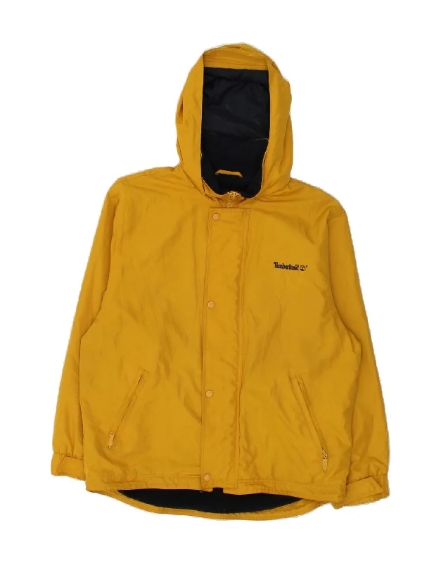 TIMBERLAND Mens Hooded Windbreaker Jacket UK 38 Medium Yellow Polyester