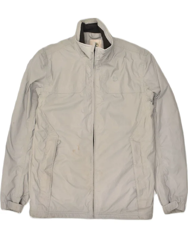 TIMBERLAND Mens Rain Jacket UK 38 Medium Grey Nylon