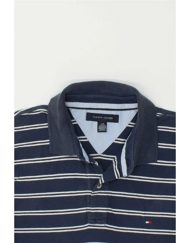 tommy-hilfiger-mens-polo-shirt-large-navy-blue-striped-cotton-2