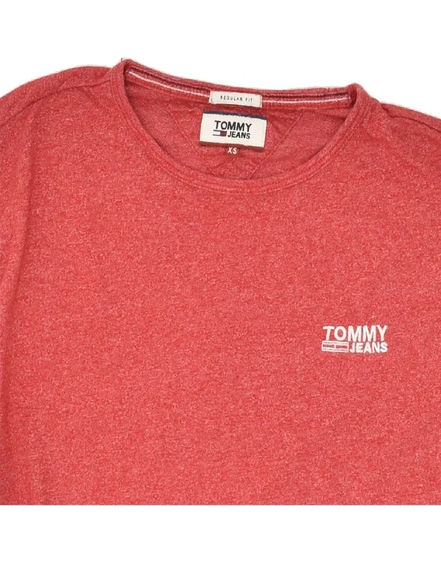 tommy-hilfiger-mens-regular-fit-t-shirt-top-xs-red-flecked-cotton