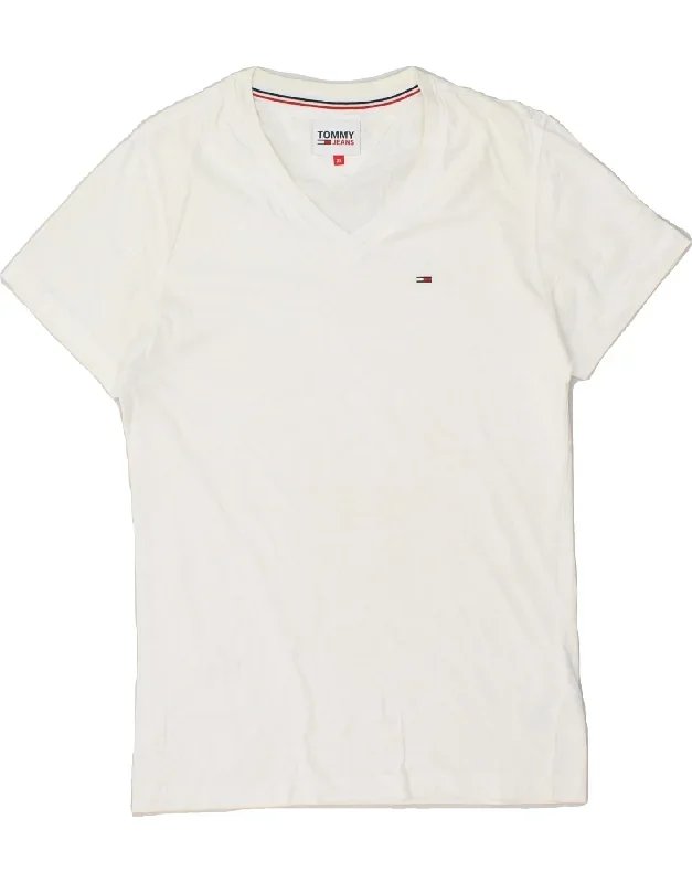 TOMMY HILFIGER Mens T-Shirt Top XS White Cotton