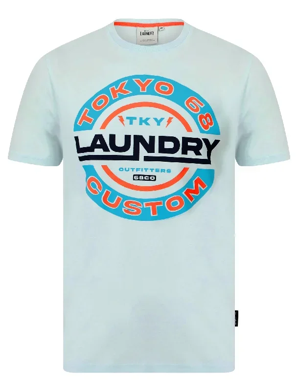 Tremper Motif Cotton Jersey T-Shirt in Ice Water - Tokyo Laundry