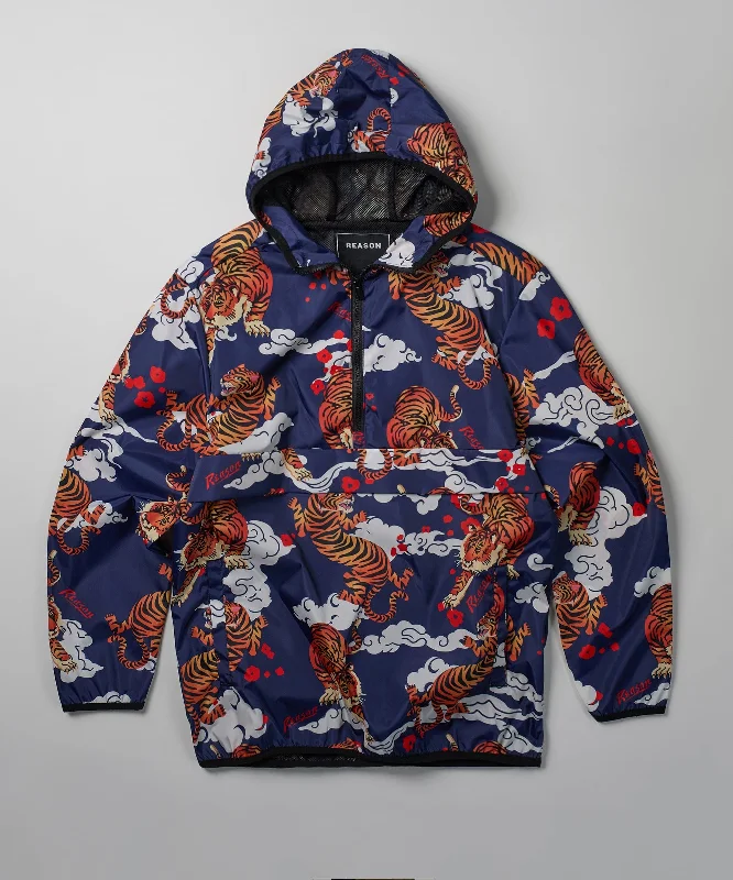 Japanese Tiger Balm Allover Print Half-Zip Anorak