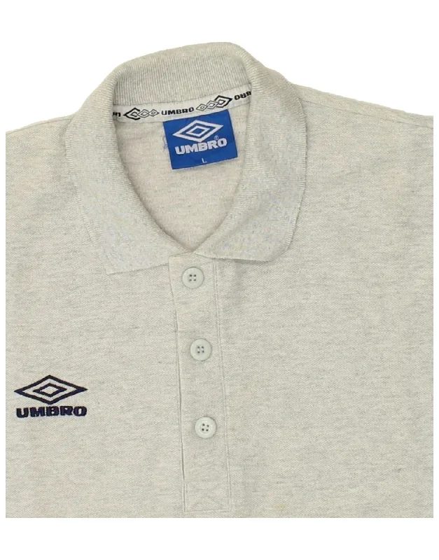 umbro-mens-polo-shirt-large-grey-cotton-2