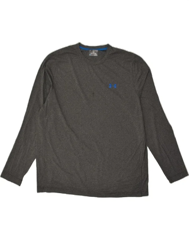 UNDER ARMOUR Mens Cold Gear Top Long Sleeve 2XL Grey Polyester