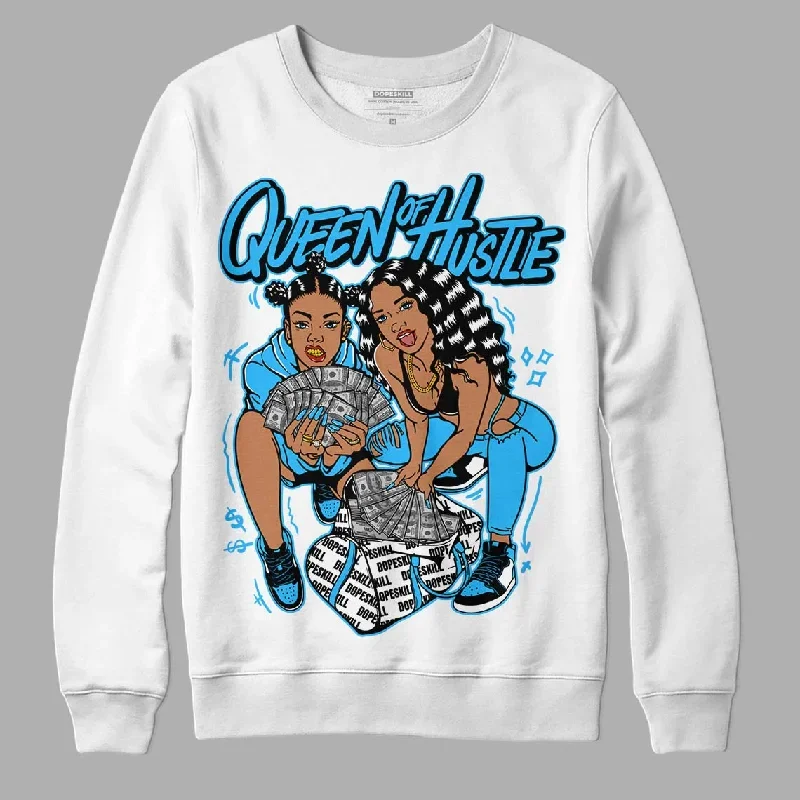 University Blue Toe 1s DopeSkill Sweatshirt Queen Of Hustle Graphic