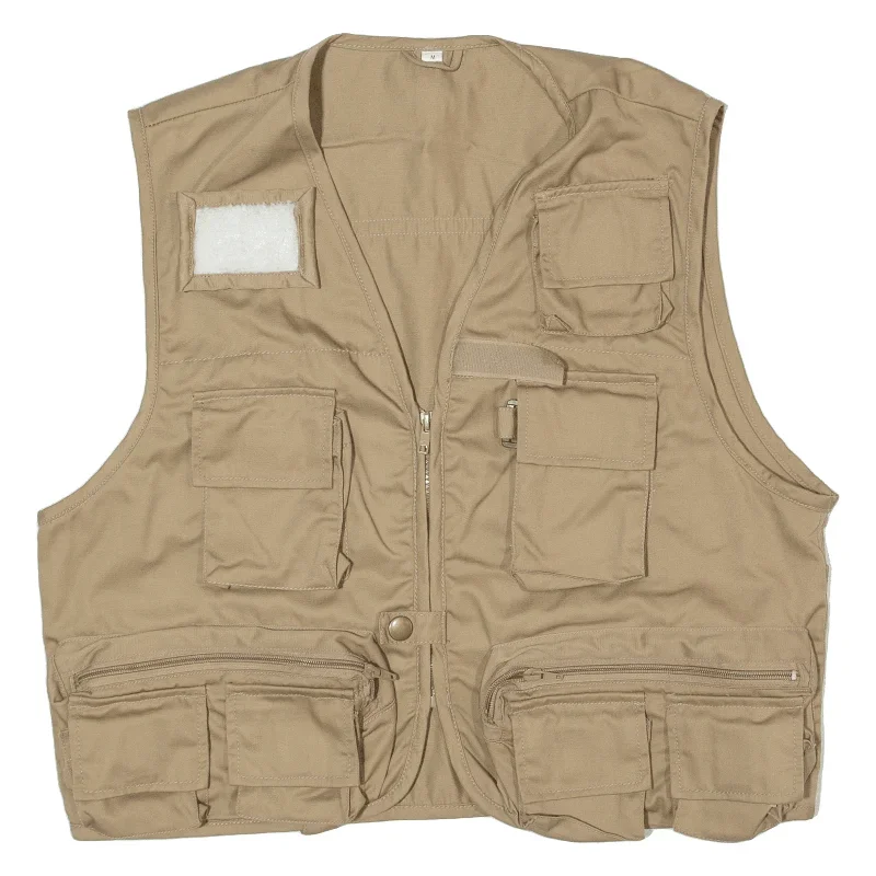 Utility Vest Mens Waistcoat Beige M