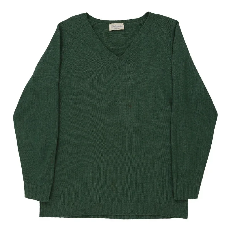 Blumarine V-neck Jumper - Small Green Wool Blend