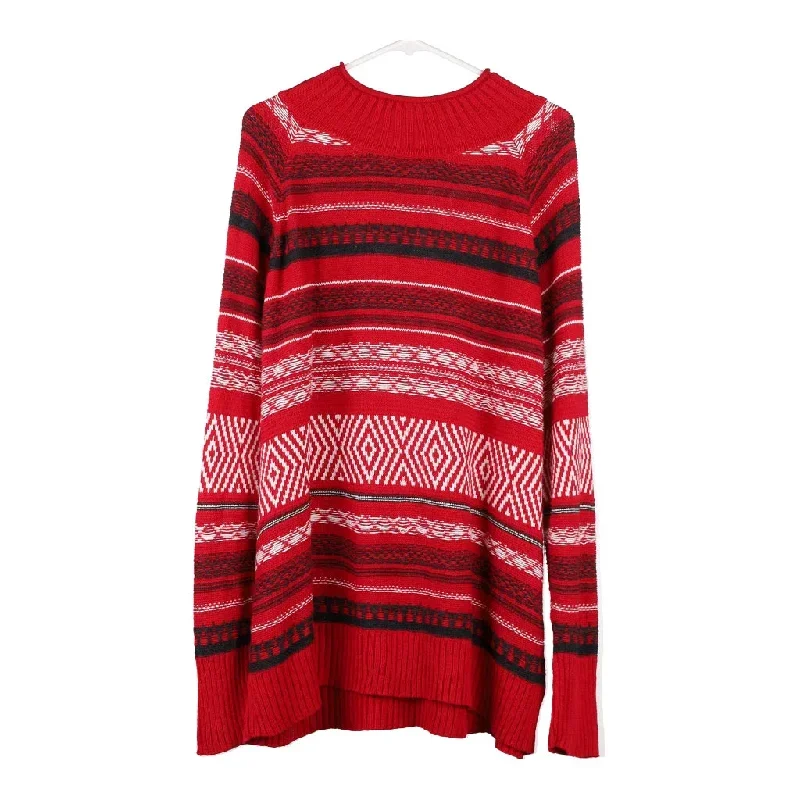 Chaps Ralph Lauren Christmas Jumper - Large Red Cotton Blend