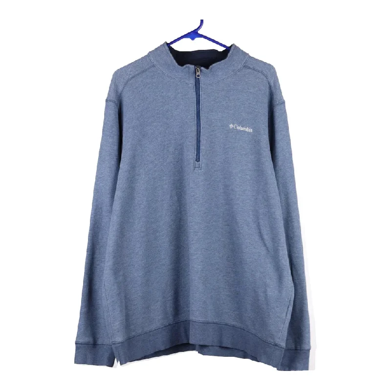 Columbia 1/4 Zip - XL Blue Cotton Blend