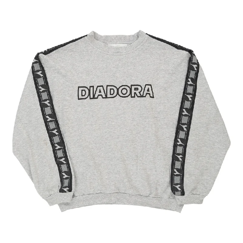 Diadora Spellout Sweatshirt - Medium Grey Cotton Blend