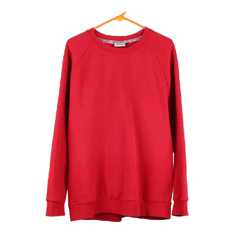 Fila Sweatshirt - Large Red Cotton