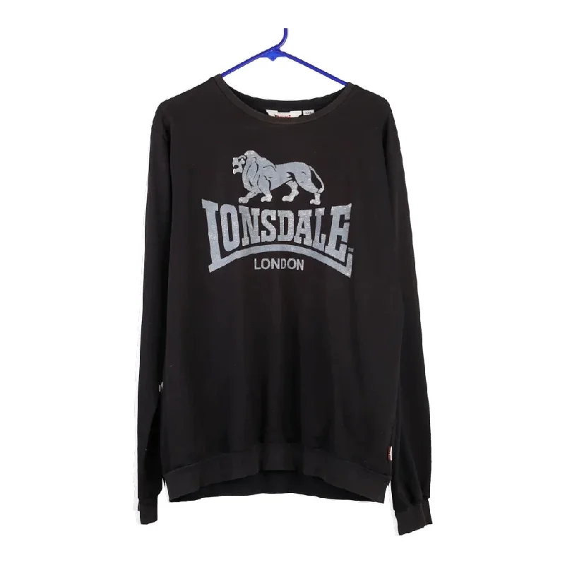 Lonsdale Spellout Sweatshirt - 2XL Black Cotton