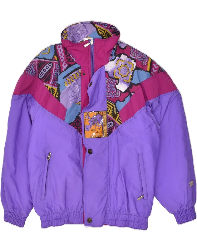 VINTAGE Mens Windbreaker Jacket IT 52 XL Purple Colourblock Polyamide