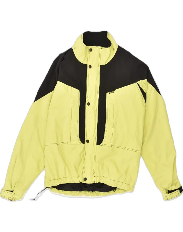 VINTAGE Mens Windbreaker Jacket UK 40 Large Yellow Colourblock Polyester