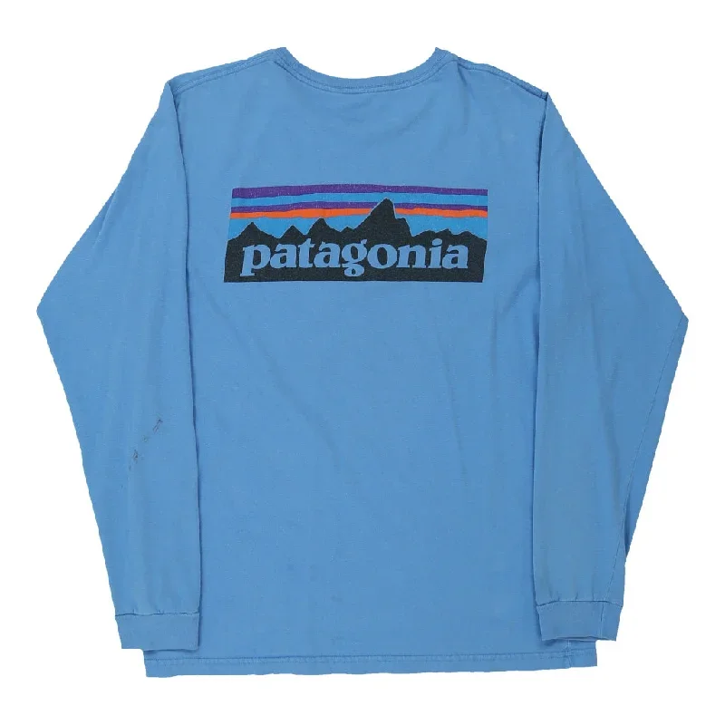 Patagonia Long Sleeve Top - Medium Blue Cotton