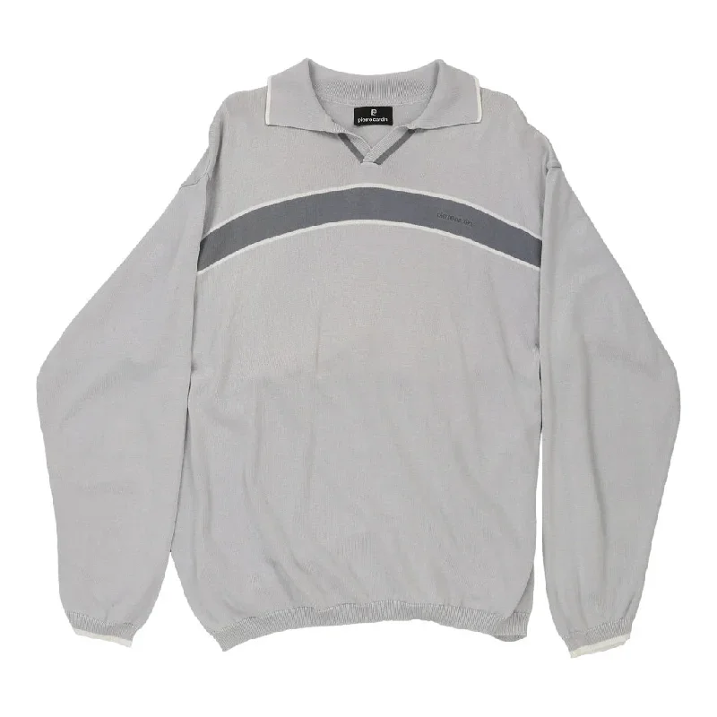 Pierre Cardin Jumper - XL Grey Cotton Blend