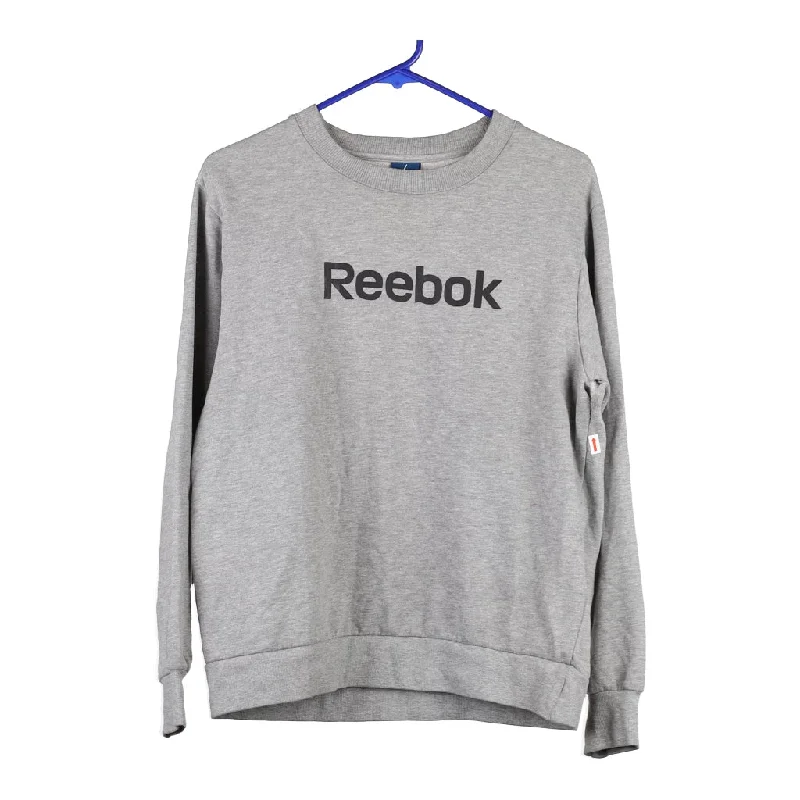 Reebok Spellout Sweatshirt - Medium Grey Cotton Blend