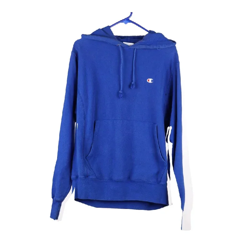 Reverse Weave Champion Hoodie - Small Blue Cotton Blend