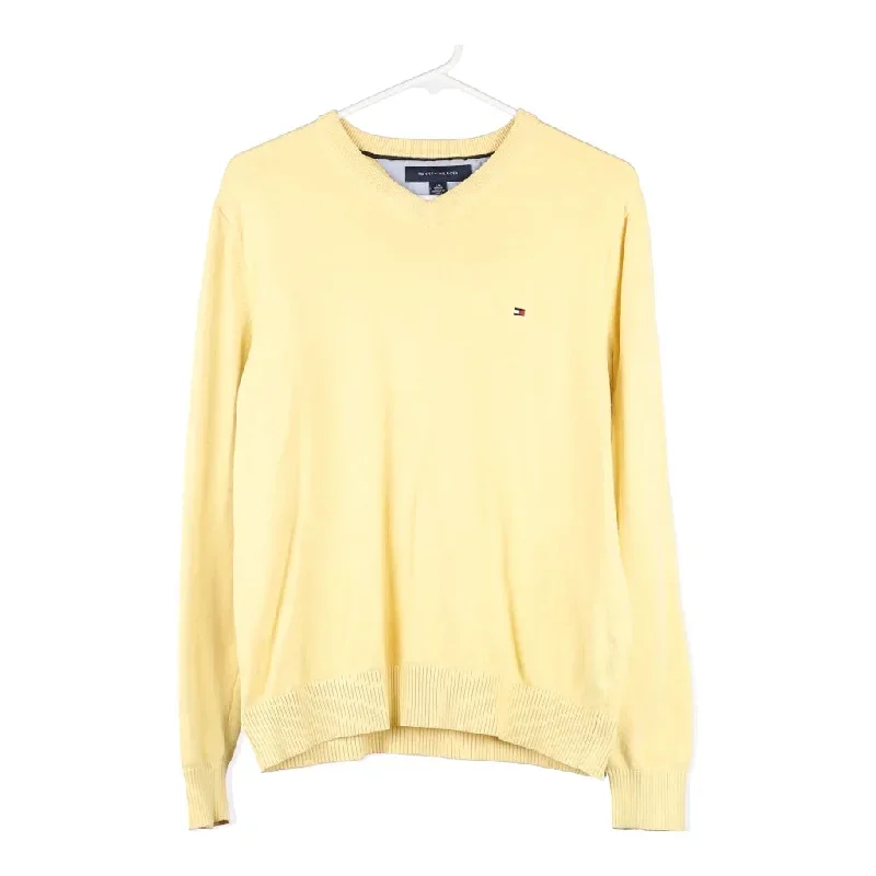 Tommy Hilfiger V-neck Jumper - Small Yellow Cotton