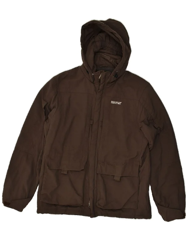 WOOLRICH Mens Hooded Windbreaker Jacket UK 40 Large Brown Nylon