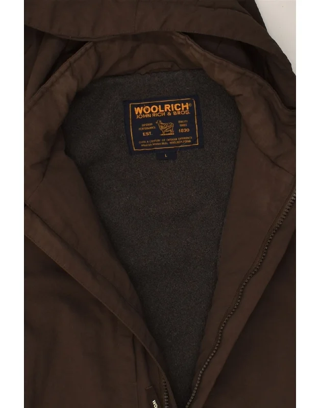 woolrich-mens-hooded-windbreaker-jacket-uk-40-large-brown-nylon