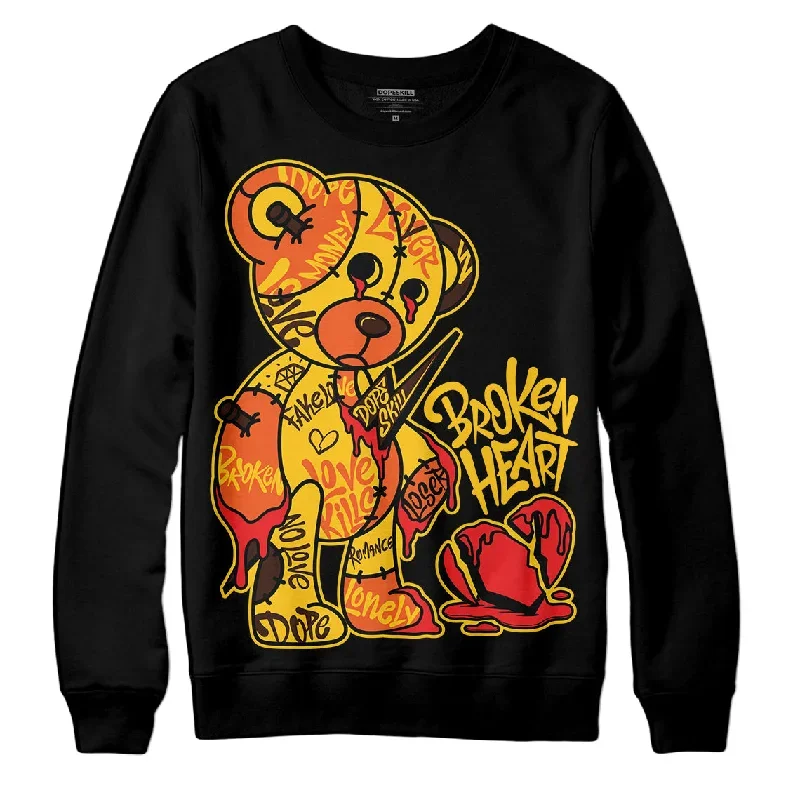 Yellow Collection DopeSkill Sweatshirt Broken Heart Graphic