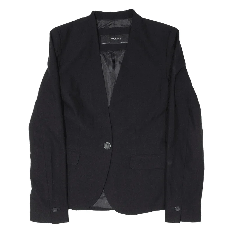 ZARA Basic Blazer Jacket Black Mens XS